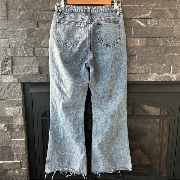 Cider Acid Wash High Rise Distressed Flare Jeans - Picture 4 of 6